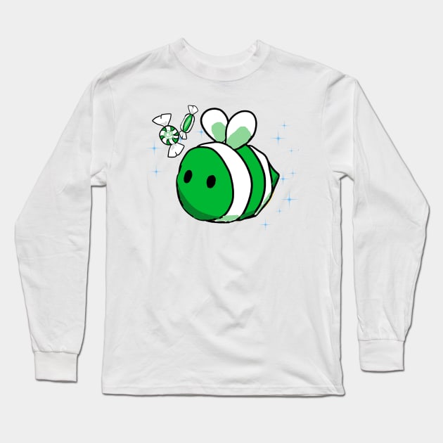 Mint Candy Bee Long Sleeve T-Shirt by allthebeanz